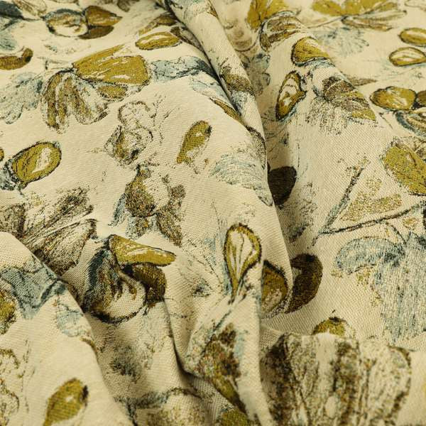 Bruges Life Green Apple Fruits Theme Pattern Chenille Jacquard Upholstery Fabric CTR-722