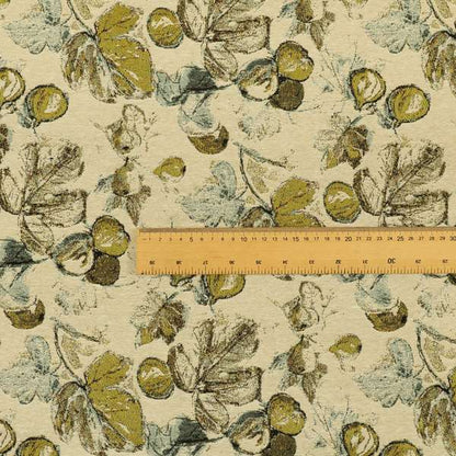 Bruges Life Green Apple Fruits Theme Pattern Chenille Jacquard Upholstery Fabric CTR-722