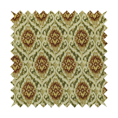 Bruges Modern Green White All Over Damask Pattern Chenille Jacquard Upholstery Fabrics CTR-726 - Handmade Cushions