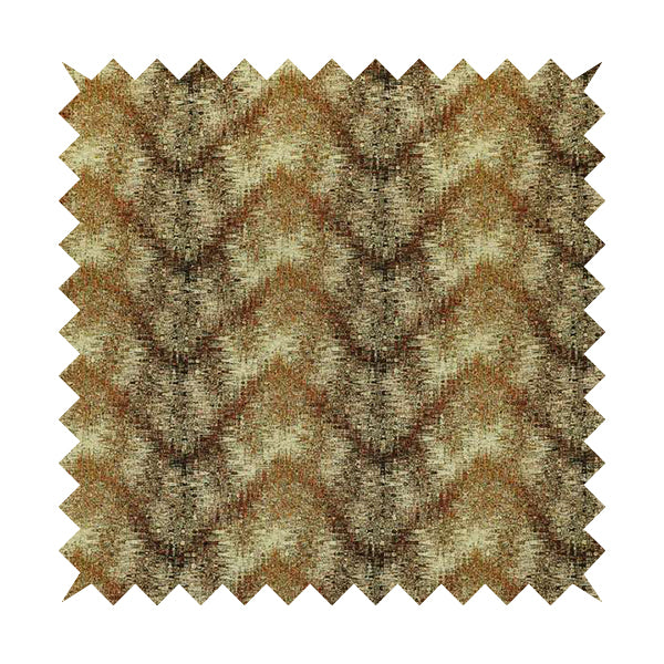 Bruges Striped Brown Orange Wave Striped Mountain Pattern Chenille Upholstery Fabrics CTR-731 - Roman Blinds