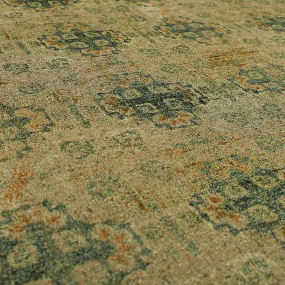 Bruges Modern Green Orange Carmouflage Full Pattern Chenille Upholstery Fabrics CTR-732 - Roman Blinds