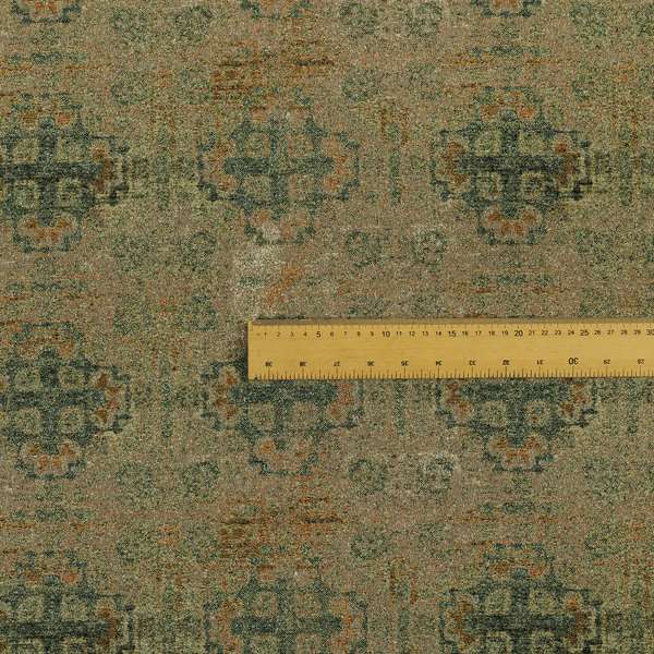 Bruges Modern Green Orange Carmouflage Full Pattern Chenille Upholstery Fabrics CTR-732 - Roman Blinds