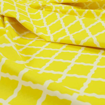 Freedom Printed Velvet Fabric Collection Modern Yellow Colour Pattern Upholstery Fabric CTR-74 - Roman Blinds