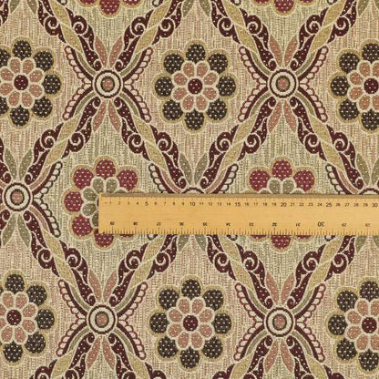 Acer Purple Colour Chenille Upholstery Fabric Traditional Damask Pattern CTR-750 - Roman Blinds