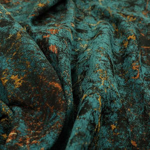 Agenda Quality Semi Plain Abstract Blue Chenille Furnishing Upholstery Fabric CTR-781 - Handmade Cushions