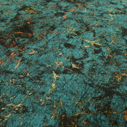 Agenda Quality Semi Plain Abstract Blue Chenille Furnishing Upholstery Fabric CTR-781