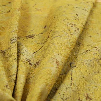 Agenda Quality Semi Plain Abstract Yellow Chenille Furnishing Upholstery Fabric CTR-782 - Roman Blinds