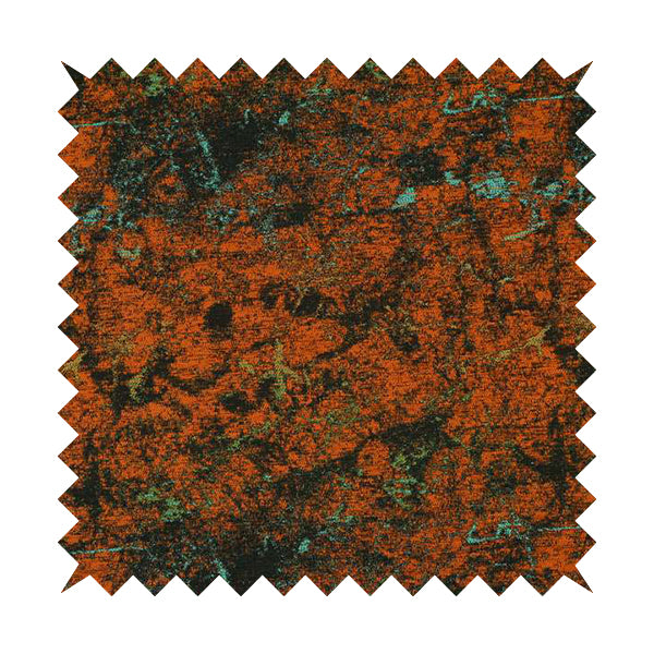 Agenda Quality Semi Plain Abstract Orange Chenille Furnishing Upholstery Fabric CTR-785