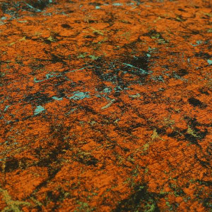 Agenda Quality Semi Plain Abstract Orange Chenille Furnishing Upholstery Fabric CTR-785