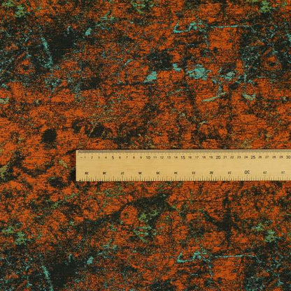 Agenda Quality Semi Plain Abstract Orange Chenille Furnishing Upholstery Fabric CTR-785