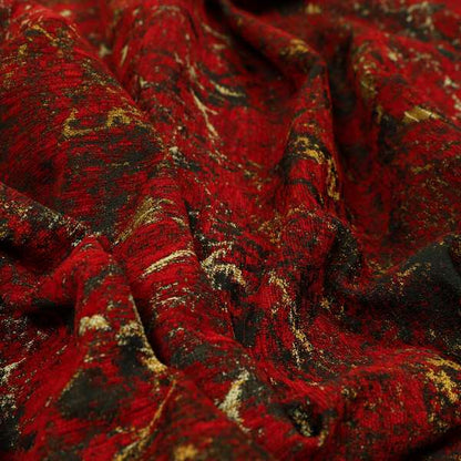 Agenda Quality Semi Plain Abstract Red Chenille Furnishing Upholstery Fabric CTR-786 - Roman Blinds