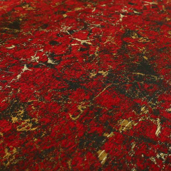 Agenda Quality Semi Plain Abstract Red Chenille Furnishing Upholstery Fabric CTR-786