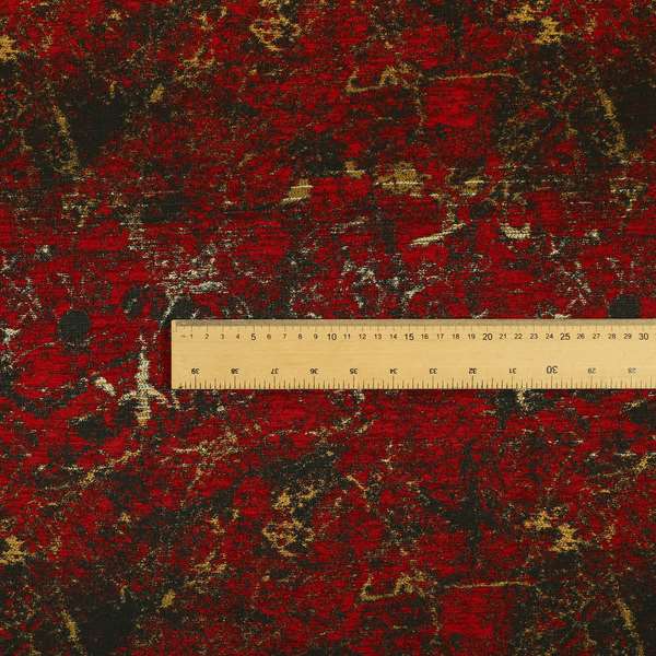 Agenda Quality Semi Plain Abstract Red Chenille Furnishing Upholstery Fabric CTR-786 - Roman Blinds