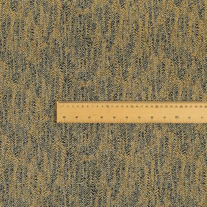 Trapeze Faded Herringbone Pattern Semi Plain Blue Yellow Furnishing Fabrics CTR-793 - Roman Blinds