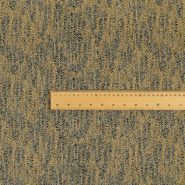Trapeze Faded Herringbone Pattern Semi Plain Blue Yellow Furnishing Fabrics CTR-793