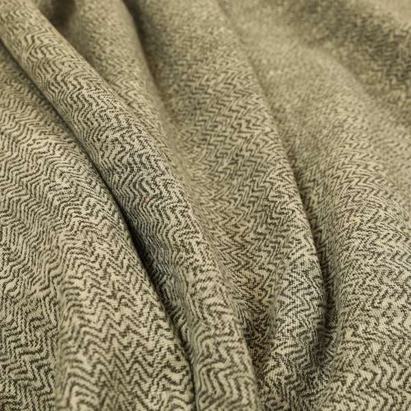 Trapeze Faded Herringbone Pattern Semi Plain Grey Silver Furnishing Fabrics CTR-795 - Handmade Cushions