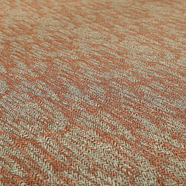 Trapeze Faded Herringbone Pattern Semi Plain Orange Furnishing Fabrics CTR-796 - Handmade Cushions