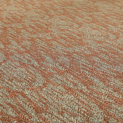 Trapeze Faded Herringbone Pattern Semi Plain Orange Furnishing Fabrics CTR-796