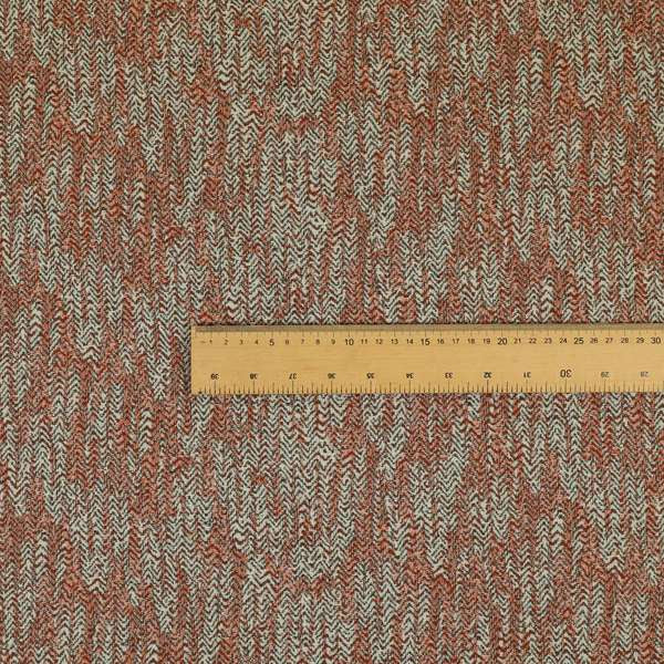Trapeze Faded Herringbone Pattern Semi Plain Orange Furnishing Fabrics CTR-796 - Roman Blinds
