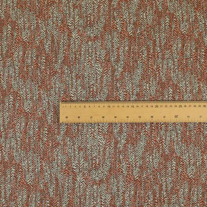 Trapeze Faded Herringbone Pattern Semi Plain Orange Furnishing Fabrics CTR-796 - Made To Measure Curtains