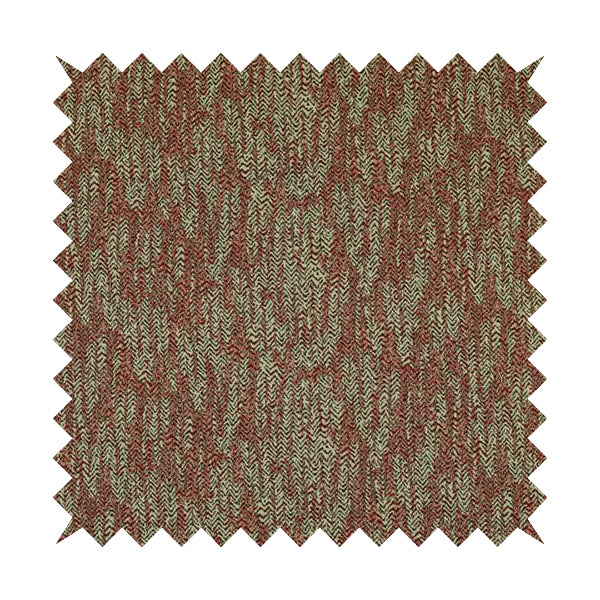 Trapeze Faded Herringbone Pattern Semi Plain Red Furnishing Fabrics CTR-797