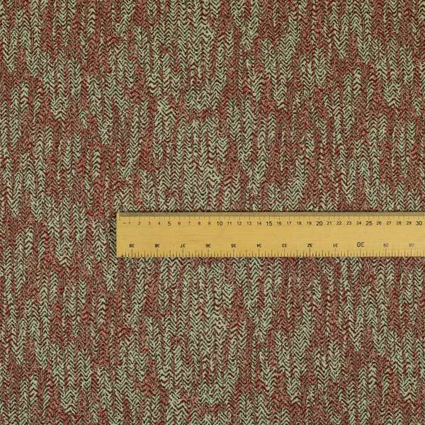 Trapeze Faded Herringbone Pattern Semi Plain Red Furnishing Fabrics CTR-797 - Made To Measure Curtains