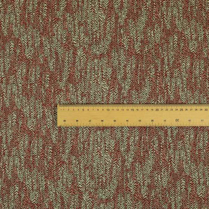 Trapeze Faded Herringbone Pattern Semi Plain Red Furnishing Fabrics CTR-797 - Made To Measure Curtains