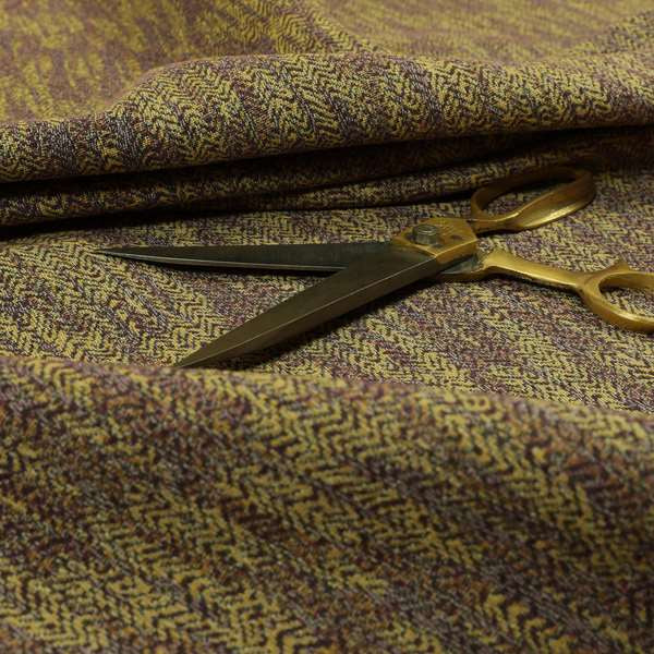 Trapeze Faded Herringbone Pattern Semi Plain Purple Furnishing Fabrics CTR-798 - Roman Blinds