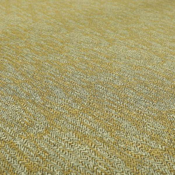 Trapeze Faded Herringbone Pattern Semi Plain Yellow Furnishing Fabrics CTR-800 - Made To Measure Curtains