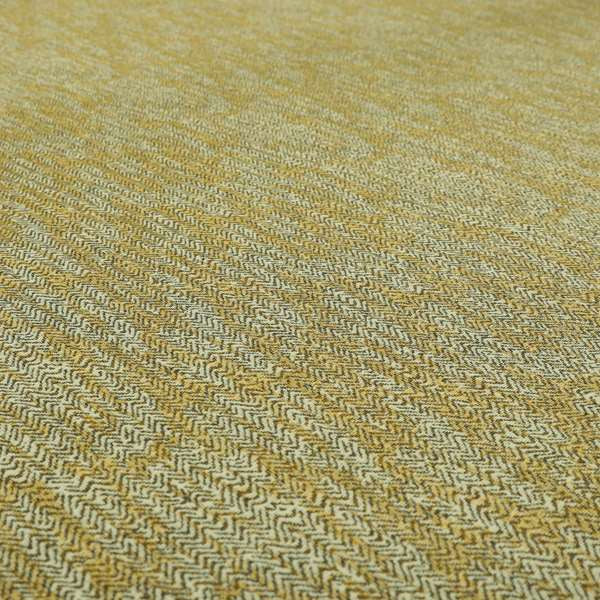 Trapeze Faded Herringbone Pattern Semi Plain Yellow Furnishing Fabrics CTR-800