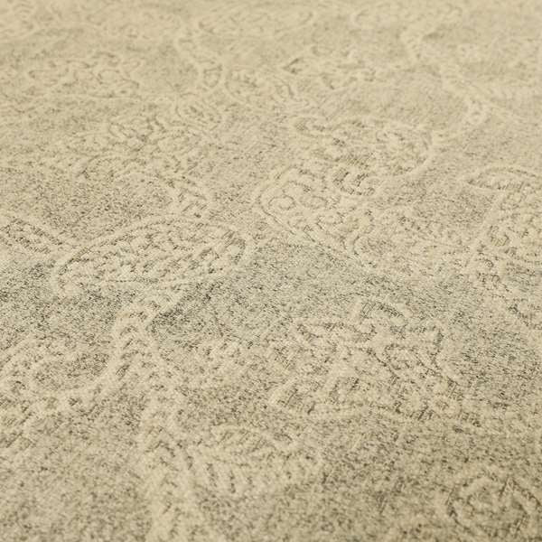 Elba Faded Floral Traditional Pattern Cream Chenille Furnishing Curtain Fabric CTR-802 - Roman Blinds