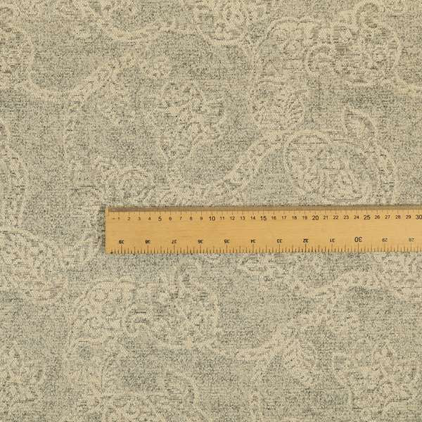 Elba Faded Floral Traditional Pattern Cream Chenille Furnishing Curtain Fabric CTR-802 - Roman Blinds