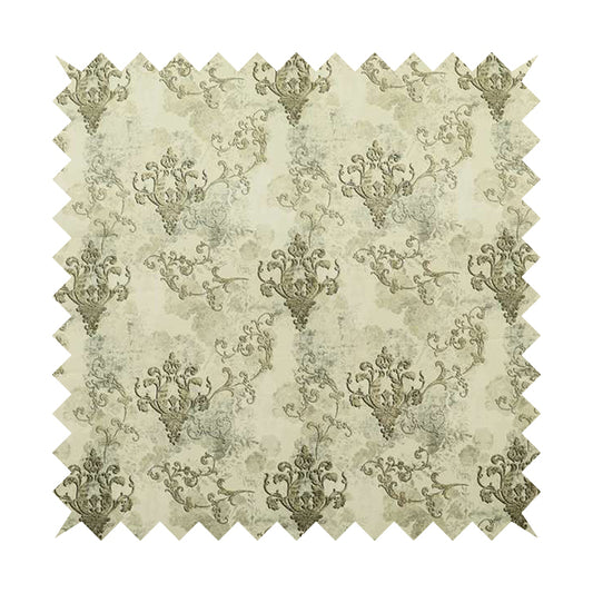 Freedom Printed Velvet Fabric Collection Damask Pattern In Brown Colour Upholstery Fabric CTR-81