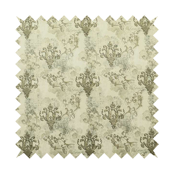 Freedom Printed Velvet Fabric Collection Damask Pattern In Brown Colour Upholstery Fabric CTR-81 - Made To Measure Curtains