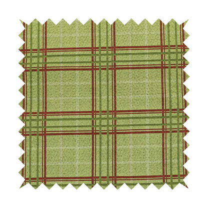 Sherbourne Wool Effect Chenille Green Colour Tartan Plaid Pattern Curtain Upholstery Fabrics CTR-815 - Made To Measure Curtains