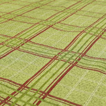 Sherbourne Wool Effect Chenille Green Colour Tartan Plaid Pattern Curtain Upholstery Fabrics CTR-815 - Roman Blinds