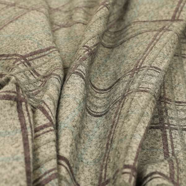 Sherbourne Wool Effect Chenille Purple Blue Colour Tartan Plaid Pattern Curtain Upholstery Fabrics CTR-816