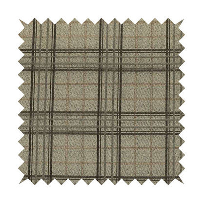 Sherbourne Wool Effect Chenille Brown Orange Colour Tartan Plaid Pattern Curtain Upholstery Fabrics CTR-819 - Roman Blinds