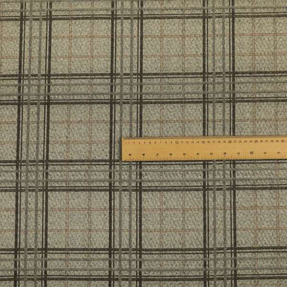 Sherbourne Wool Effect Chenille Brown Orange Colour Tartan Plaid Pattern Curtain Upholstery Fabrics CTR-819 - Made To Measure Curtains