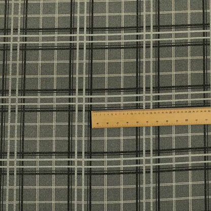 Sherbourne Wool Effect Chenille Grey Colour Tartan Plaid Pattern Curtain Upholstery Fabrics CTR-820 - Handmade Cushions