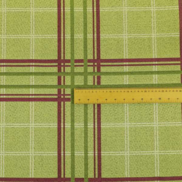 Melton Soft Wool Effect Chenille Green Tartan Pattern Curtain Upholstery Fabrics CTR-821 - Roman Blinds