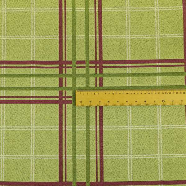 Melton Soft Wool Effect Chenille Green Tartan Pattern Curtain Upholstery Fabrics CTR-821 - Made To Measure Curtains