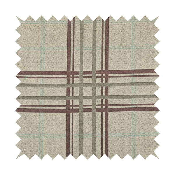 Melton Soft Wool Effect Chenille Purple Blue Tartan Pattern Curtain Upholstery Fabrics CTR-824 - Roman Blinds