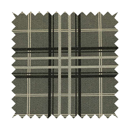 Melton Soft Wool Effect Chenille Grey Tartan Pattern Curtain Upholstery Fabrics CTR-828 - Roman Blinds