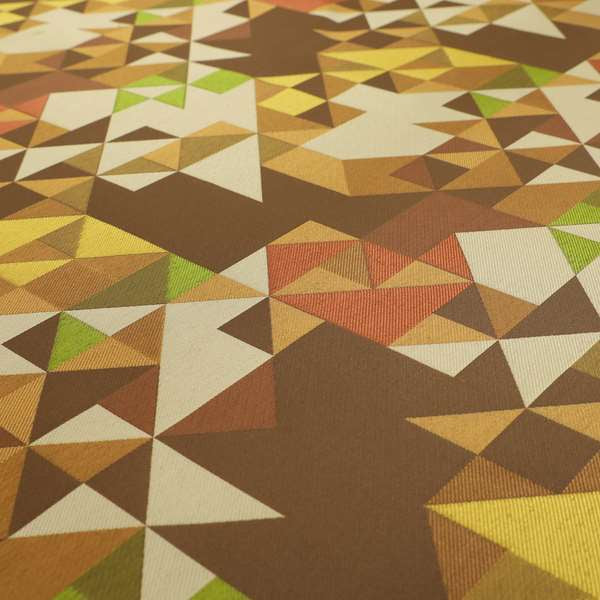 Hawaii Modern Geometric Brown Yellow Green Pattern Curtain Upholstery Fabrics CTR-829 - Handmade Cushions