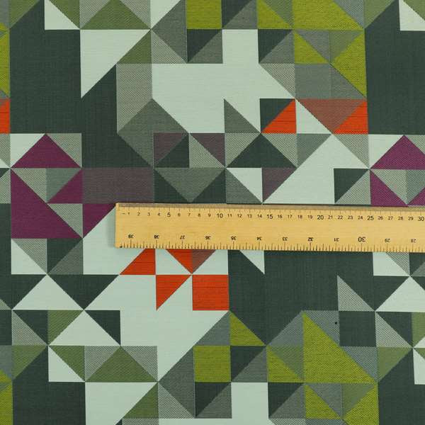 Hawaii Modern Geometric Blue Orange Green Pattern Curtain Upholstery Fabrics CTR-830 - Made To Measure Curtains