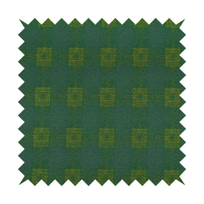 Glencoe Green Blue Colour Flat Weave Chenille Faded Tartan Pattern Upholstery Fabric CTR-837 - Roman Blinds