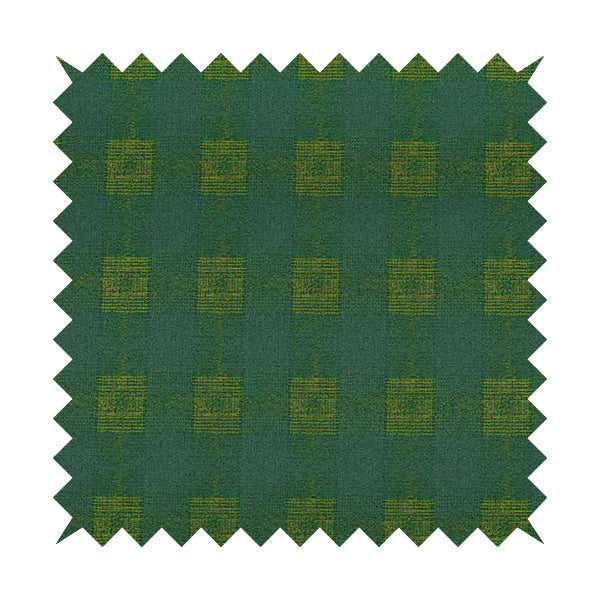 Glencoe Green Blue Colour Flat Weave Chenille Faded Tartan Pattern Upholstery Fabric CTR-837