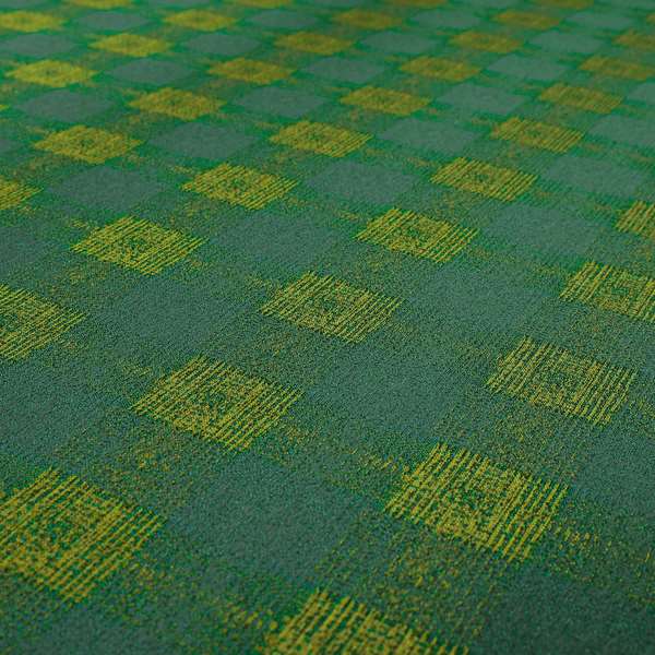 Glencoe Green Blue Colour Flat Weave Chenille Faded Tartan Pattern Upholstery Fabric CTR-837