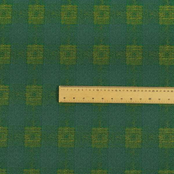 Glencoe Green Blue Colour Flat Weave Chenille Faded Tartan Pattern Upholstery Fabric CTR-837 - Roman Blinds